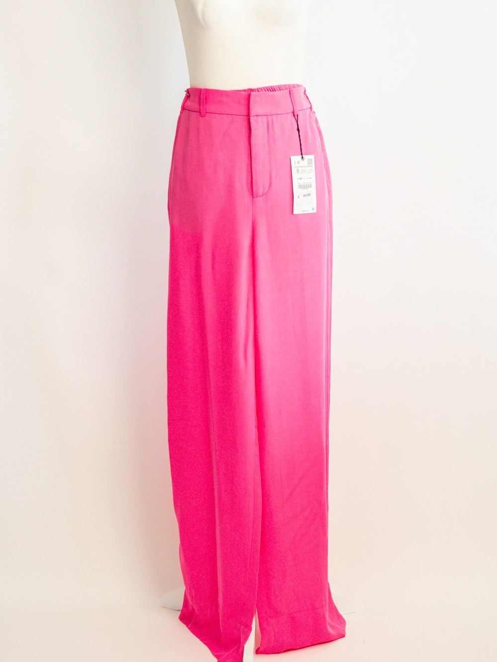 Zara Hot Pink Maxi Wide-Leg Skirt